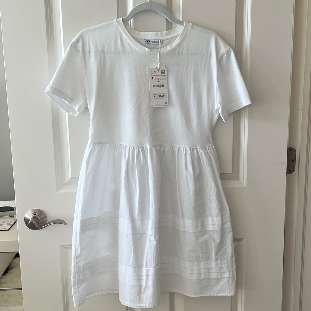 Women’s Zara White Everyday Dress, BRAND NEW!